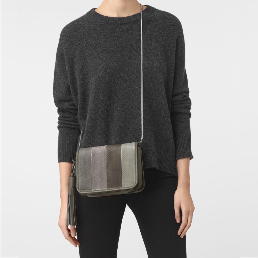 ALLSAINTS Bansho Genuine Snakeskin Shoulder Bag